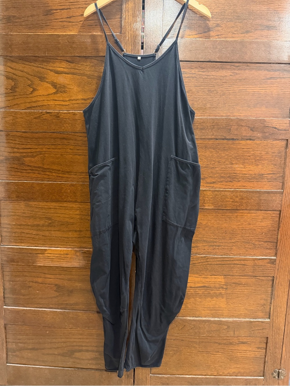 ✅ Large Everyday Black Sleeveless Relaxed fit Jumpsuit Pockets comfort cotton